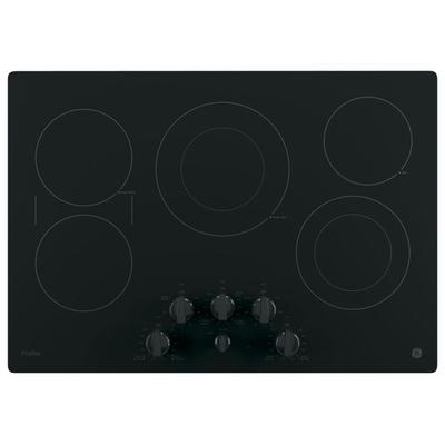 GE Profile Series 30" Built-In Electric Cooktop - Black-on-Black - PP7030DJBB