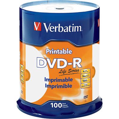 Verbatim 16x DVD-R Discs (100-Pack) - White - 98491
