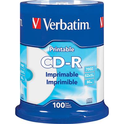 Verbatim 52x CD-R Discs (100-Pack) - White - 98493