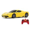 JAMARA 405032 - Ferrari 458 Speciale A 1:24 2,4Ghz - offiziell lizenziert, bis zu 1 Stunde Fahrzeit bei ca. 9 Km/h, perfekt nachgebildete Details, hochwertige Verarbeitung, Gelb