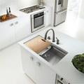 Houzer Quartztone 33" L x 20.5" W 60/40 Double Bowl Undermount Kitchen Sink Granite in Black/White | 9.5 H x 20.5 D in | Wayfair M-175U SAND