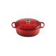 Le Creuset Signature Enamelled Cast Iron Casserole Dish with Lid - Oval, 25 cm, 3.2 Litres, Cerise, 21178250602430