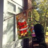 Caroline's Treasures Christmas Santa by the Tree 2-Sided Garden Flag Metal | 40 H x 28 W in | Wayfair APH4691CHF