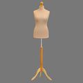Cream Female Tailors Mannequin Display Bust Dummy FOR Dressmakers Fashion Students With A Light Wood Base All Size (Size 48/50, UK 20/22)