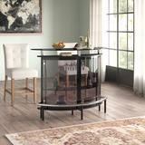 Wade Logan® Chichica Bar Table w/ Wine Storage Glass in Black | 41 H x 20 D in | Wayfair A5E7ED354BFE40D09E3C5FC7D561301C