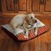 Laural Home Hold the Leash Fleece Dog Bed Polyester/Cotton in Brown/Red | 10 H x 40 W x 30 D in | Wayfair HTL3040FDB