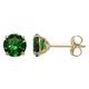 5MM 9ct Yellow Gold Cubic Zirconia (CZ) Round Cut Birthstone Stud Earrings/Ear Studs for Women Ladies Girls - EMERALD GREEN