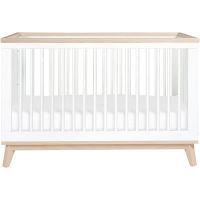 Babyletto Scoot 3-in-1 Convertible Crib w/Toddler Bed Conversion Kit - White / Washed Natural