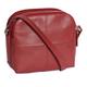 Ladies Real Leather Cross Body Bag Womens Organiser Shoulder Bag 'BARI' RED 19x17x9cm