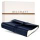 BELCRAFT Tivoli Large Recycled Leather Photo Album, MADE IN ITALY, Memory Photo Album, Scrapbook, Picture Album 6x4, Including BOX, A4 (23x30 cm) Navy