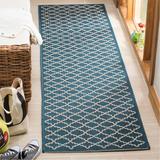 Blue/Navy 27 x 0.25 in Indoor/Outdoor Area Rug - Winston Porter Herefordshire Geometric Navy/Beige Indoor/Outdoor Rug, | 27 W x 0.25 D in | Wayfair