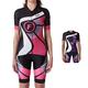 FDX Ladies Cycling Jersey Half Sleeve Bike Team Racing Top + Bib Shorts Set (Pink, Large)