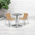 Flash Furniture Calumet Aluminum & Rattan Commercial Indoor-Outdoor Restaurant Stack Chair Wood/Metal in Brown | 29 H x 21.75 W x 21.75 D in | Wayfair