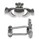 Alexander Castle 925 Sterling Silver Irish Claddagh Celtic Cufflinks for Men - 26mm x 14mm Cufflinks with Jewellery Gift Box