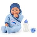 Bayer Design 94683AA -Funktionspuppe Hello Baby Boy mit Zubehör, 46 cm, blau