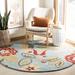 Blue/Red 72 x 0.5 in Indoor Area Rug - Winston Porter Emrick Floral Handmade Looped Wool Red/Blue Area Rug Wool | 72 W x 0.5 D in | Wayfair