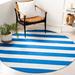 White 48 x 0.25 in Area Rug - Beachcrest Home™ Brookvale Striped Handmade Flatweave Cotton Blue/Ivory Area Rug Cotton | 48 W x 0.25 D in | Wayfair