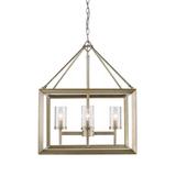 Smyth 4 Light Chandelier in White Gold with Clear Glass