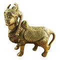 Animal Ornaments Statue - Kamdhenu Cow Brass Figurine - Home Decor Statue - 13 x 11 x 6 CM