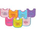 Luvable Friends Blue 7-Pack Funny Sayings Baby Bibs