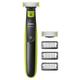 Philips OneBlade Hybrid Stubble Trimmer & Shaver with 3 x Lengths & 1 Extra Blade Amazon Exclusive (UK 2-Pin Bathroom Plug) - QP2520/30, Lime Green/ Charcoal Grey