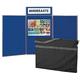 Tabletop Display Kit - 3 Large Panels with a Canvas Bag, 100 Adhesive Hook Fasteners & Header - for Schools, Exhibitions, Offices (Blue with Grey Frame)