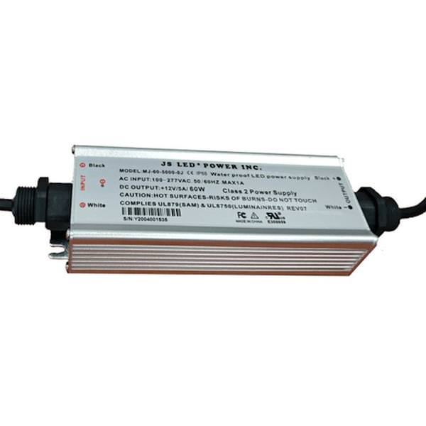 General 12601 - 60 watt 100/277 volt Water Proof LED Power Supply (MJ-60-5000-0J JS LED 60W DC 12V /5A, UL 1310 POWER SUPPLY 170MM)