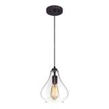 Westinghouse 61026 - 1 Light Oil Rubbed Bronze Finish with Handblown Clear Glass Shade (1Lt Pendant ORB with Clear Gls 61026)