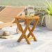 Beachcrest Home™ Blaser Folding Wooden Outdoor Side Table Wood in Brown | 20 H x 19 D in | Wayfair BRWT3318 29481120
