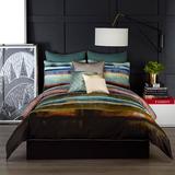 Vince Camuto Lille Comforter Set Polyester/Polyfill/Cotton in Blue/Red/Yellow | Full/Queen Comforter + 2 Standard Shams | Wayfair CS1143FQ-1500