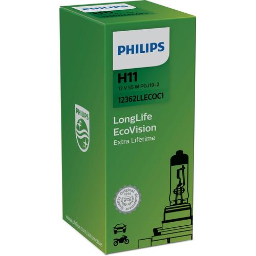 PHILIPS H11 LongLife EcoVision 55W (1 Stk.) Glühlampe, Fernscheinwerfer,Glühlampe, Hauptscheinwerfer,Glühlampe, Nebelscheinwerfer,Glühlampe, Abbiegesc