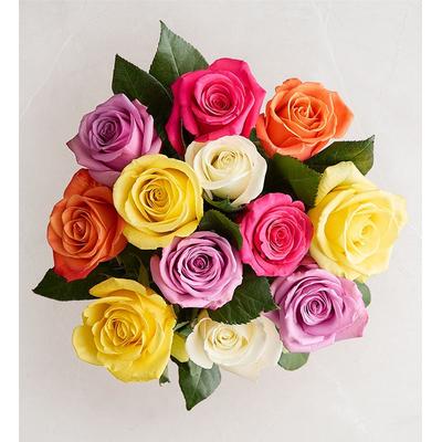 1-800-Flowers Flower Delivery One Dozen Assorted Roses Bouquet Only | 100% Satisfaction Guaranteed