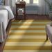 White/Yellow 63 x 0.16 in Indoor/Outdoor Area Rug - Breakwater Bay Pembe Striped Gold/Ivory Indoor/Outdoor Area Rug | 63 W x 0.16 D in | Wayfair