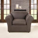 Sure Fit Ultimate Stretch Box Cushion Armchair Slipcover Genuine Leather in Brown | 43 H x 26 W x 30 D in | Wayfair SF44047