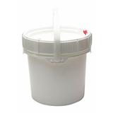 ZORO SELECT MNG8003-WL Pail, 3.5 gal., Plastic Handle, White, W/Lid