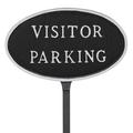 Montague Metal Products Inc. Standard Oval Visitor Parking Statement Plaque Sign w/ Lawn Stake Metal | 6 H x 10 W x 0.25 D in | Wayfair