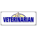 SignMission B-Veterinarian Veterinarian Banner Sign - Vet Animal Hospital