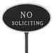 Montague Metal Products Inc. Small Oval No Soliciting Statement Plaque Sign w/ Lawn Stake Metal | 6 H x 10 W x 0.25 D in | Wayfair SP-11sm-LS-BS