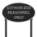 Montague Metal Products Inc. Authorized Personnel Only Statement Garden Sign Metal | 10 H x 18 W x 0.25 D in | Wayfair SP-30L-LS-BS
