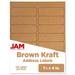 JAM Paper & Envelope Shipping Address Labels - Rectangular - 1 1/3 x 4 - Brown Kraft - 126/pack