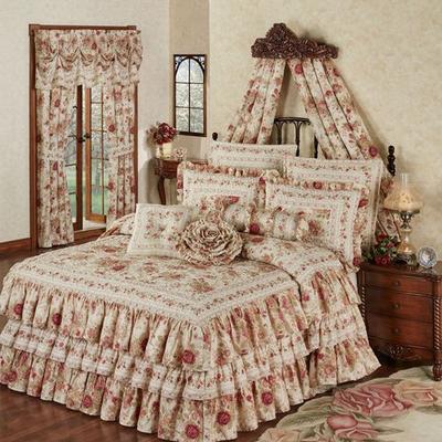 Heirloom Rose Ruffled Grande Bedspread Fawn, Full / Double, Fawn