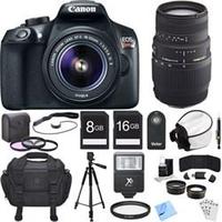 Canon EOS Rebel T6 Digital SLR Camera w/ EF-S 18-55mm IS II + 70-300mm Lens Bundle