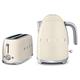 Smeg TSF02CRUK KLF01CRUK | 50s Retro Style 4 Slice Toaster & Kettle Set in Cream