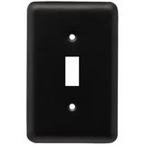 Franklin Brass Stamped Round 1-Gang Toggle Light Switch Wall Plate in Black | 4.88 H x 3.14 W x 0.22 D in | Wayfair W10245-FB-C