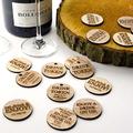 Personalised Rustic Wooden Drink Tokens or Vouchers, Circle or Disc Wedding Favours, Vintage Invitations. (80)