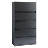 HIRSH 17641 36" W 5 Drawer Lateral File Cabinet, Charcoal, Letter