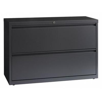 HIRSH 17642 42" W 2 Drawer Lateral File Cabinet, Charcoal, Letter