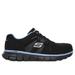 Skechers Women's Work: Synergy - Sandlot Alloy Toe Sneaker | Size 9.0 | Black/Blue | Leather/Synthetic/Textile