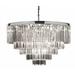 Retro Palladium Crystal Glass Fringe 5 Tier Chandelier Chrome Finish