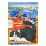 Carolines Treasures 6001-FLAG-PARENT Black and White Cat No Fishing Flag multicolor